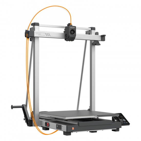 پرینتر سه‌بعدی Anycubic Kobra 3 Max با ابعاد چاپ ۴۰۰ در ۴۵۰ میلی‌متر، سرعت ۶۰۰mm/s، موتور دوگانه محور Y و سیستم هوش مصنوعی تشخیص خطا