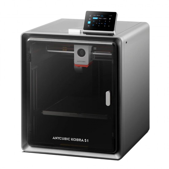 پرینتر سه‌بعدی Anycubic Kobra S1 ساختار CoreXY بسته با سرعت ۶۰۰mm/s و واحد ACE Pro برای چاپ ۸ رنگ و خشک‌کن فعال فیلامنت