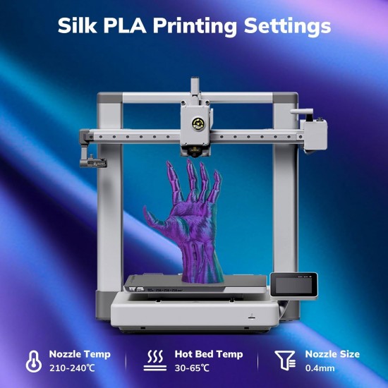 فیلامنت AMOLEN Silk PLA دو رنگ آبی سبز بنفش تیره با افکت تغییر رنگ براق