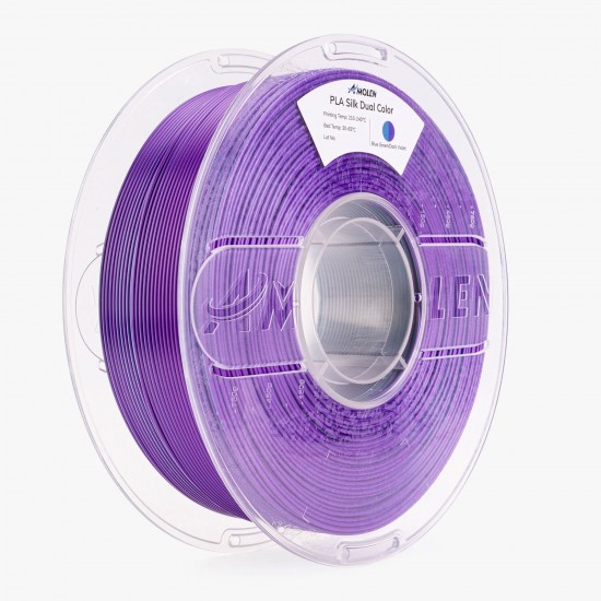 فیلامنت AMOLEN Silk PLA دو رنگ آبی سبز بنفش تیره با افکت تغییر رنگ براق