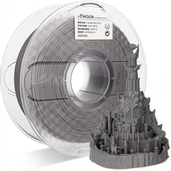 Amolen PLA Cement Grey 1.75mm 3D Printing Filament Concrete Style