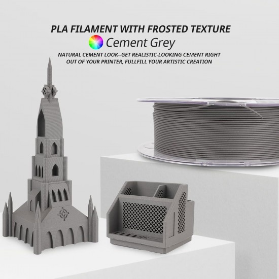 Amolen PLA Cement Grey 1.75mm 3D Printing Filament Concrete Style