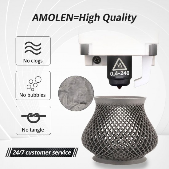 Amolen PLA Cement Grey 1.75mm 3D Printing Filament Concrete Style