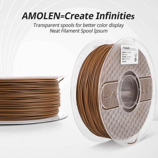 Amolen PLA Wood Walnut 1.75mm 3D Printer Filament