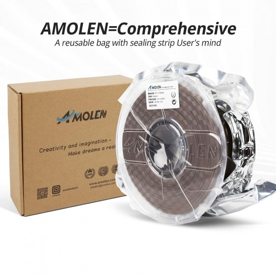 Amolen PLA Wood Walnut 1.75mm 3D Printer Filament