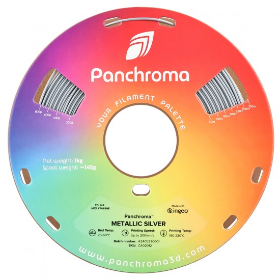 رول فیلامنت Panchroma Metallic PLA با رنگ متالیک  متالیک نقره ای