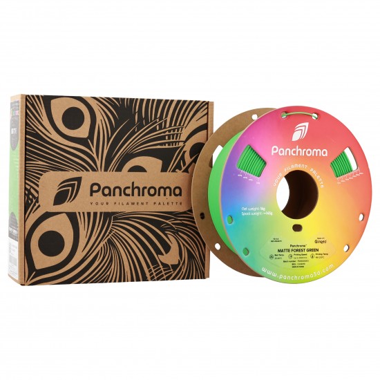 رول فیلامنت Panchroma Matte PLA با رنگ مات و بافت مخملی سبز جنگلی