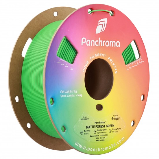 رول فیلامنت Panchroma Matte PLA با رنگ مات و بافت مخملی سبز جنگلی