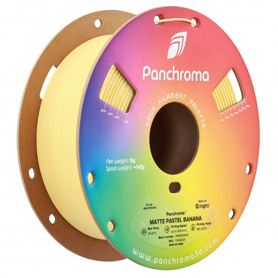 رول فیلامنت Panchroma Matte PLA با رنگ مات و بافت مخملی زرد موزی