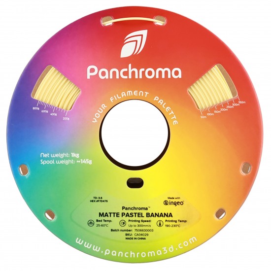 رول فیلامنت Panchroma Matte PLA با رنگ مات و بافت مخملی زرد موزی