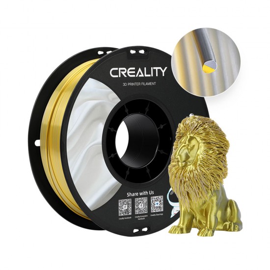 فیلامنت CR-Silk برند Creality دو رنگ طلایی و نقره ای 1.75mm