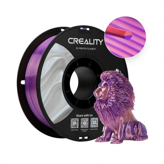فیلامنت CR-Silk برند Creality دو رنگ صورتی و بنفش 1.75mm