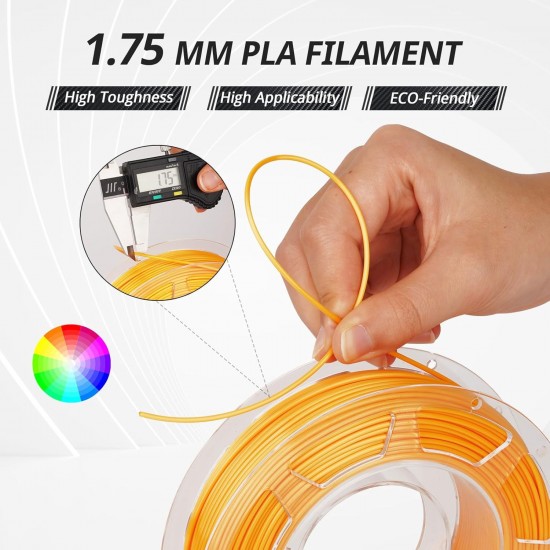 پک 4 عددی فیلامنت PLA Silk متالیک Amolen شامل Gold, Silver, Bronze و Red Copper قطر 1.75 میلی‌متر