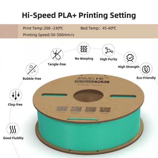 فیلامنت Hi-Speed PLA JAMG HE برای چاپ سه‌بعدی پرسرعت رنگ سفید