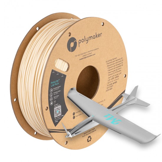 فیلامنت PolyLite™ LW-PLA برند Polymaker سفید شیری 1.75mm