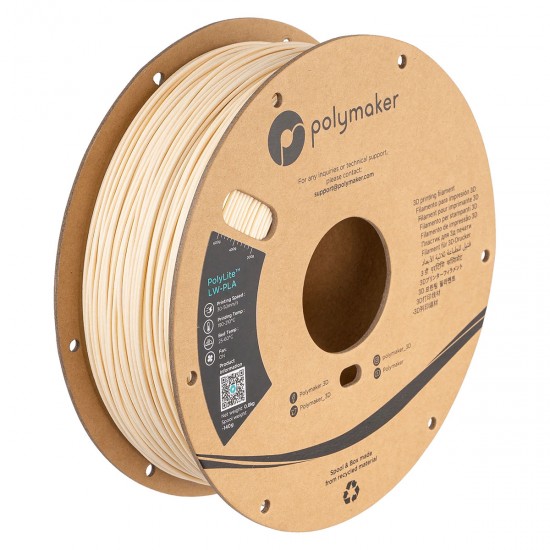 فیلامنت PolyLite™ LW-PLA برند Polymaker سفید شیری 1.75mm