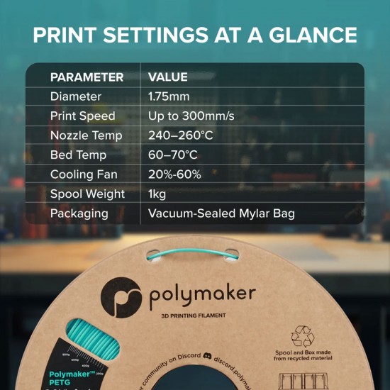 فیلامنت پولی میکر Polymaker PETG رنگ خاکستری فیلامنت پولی میکر Polymaker PETG رنگ خاکستری