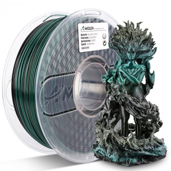 فیلامنت AMOLEN Silk PLA گرادیانی مشکی سبز براق 1.75mm