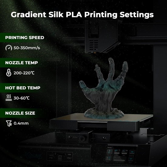 فیلامنت AMOLEN Silk PLA گرادیانی مشکی سبز براق 1.75mm