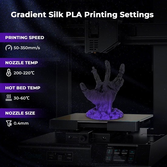 فیلامنت AMOLEN Silk PLA گرادیانی مشکی بنفش براق 1.75mm
