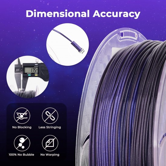فیلامنت AMOLEN Silk PLA گرادیانی مشکی بنفش براق 1.75mm
