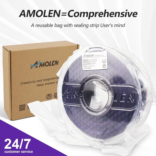 فیلامنت AMOLEN Silk PLA گرادیانی مشکی بنفش براق 1.75mm