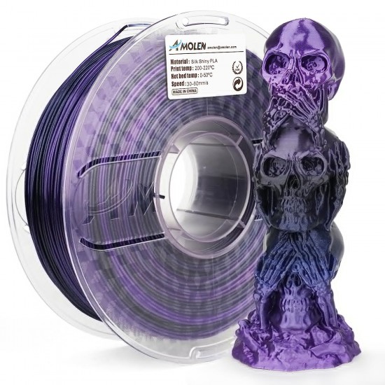 فیلامنت AMOLEN Silk PLA گرادیانی مشکی بنفش براق 1.75mm
