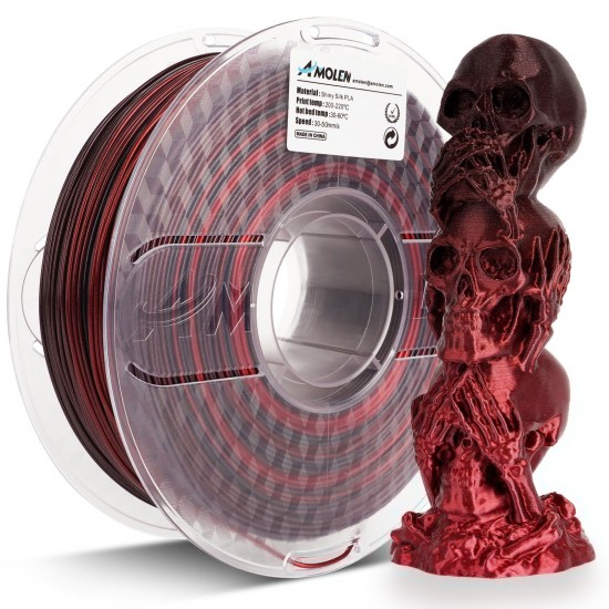 فیلامنت AMOLEN Silk PLA گرادیانی مشکی قرمز براق 1.75mm
