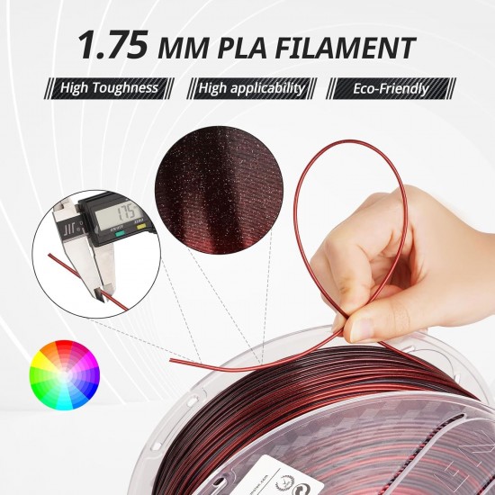 فیلامنت AMOLEN Silk PLA گرادیانی مشکی قرمز براق 1.75mm