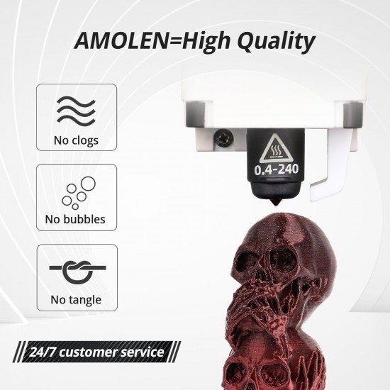 فیلامنت AMOLEN Silk PLA گرادیانی مشکی قرمز براق 1.75mm