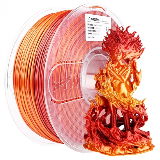 فیلامنت AMOLEN Silk PLA گرادیانی طلایی قرمز براق 1.75mm