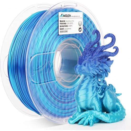 فیلامنت AMOLEN Silk PLA گرادیانی سبز آبی براق 1.75mm