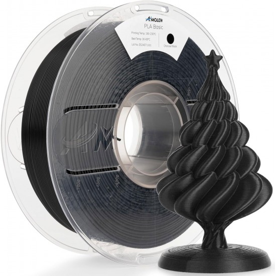 Amolen PLA Charcoal Black 1.75mm 3D Printing Filament