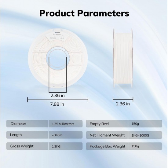 Amolen PLA Paper White 1.75mm 3D Printer Filament