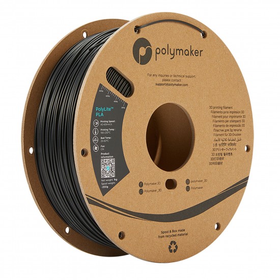 فیلامنت PolyLite™ PLA برند Polymaker سیاه 1.75mm