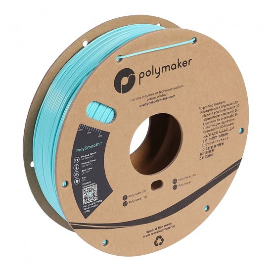فیلامنت PolySmooth™ PLA برند Polymaker فیروزه ای 1.75mm