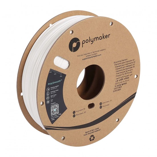 فیلامنت PolySmooth™ PLA برند Polymaker سفید 1.75mm