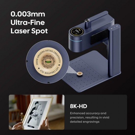 LaserPecker LP4 در حال حکاکی چوب با لیزر دوگانه