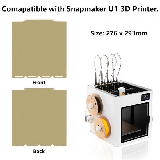صفحه ساخت دوطرفه PEI بافت دار Snapmaker U1 276x293mm صفحه ساخت دوطرفه PEI بافت دار Snapmaker U1 276x293mm