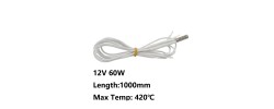 هیتر اکسترودر 12V 60W Cartridge Heater یک متری سیلیکونی
