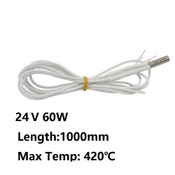 هیتر اکسترودر 24V 60W Cartridge Heater یک متری سیلیکونی هیتر اکسترودر 24V 60W Cartridge Heater یک متری سیلیکونی