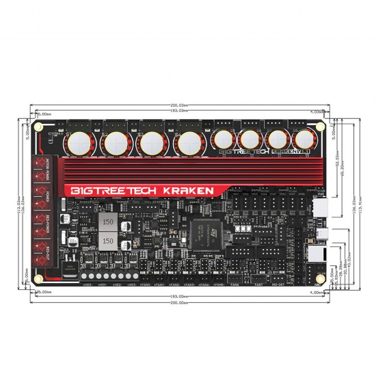 مادربرد غول‌پیکر ۸ محوره BIGTREETECH Kraken V1.0 مجهز به درایورهای ۶۰ ولتی TMC2160 مخصوص پرینتر ورون فونیکس