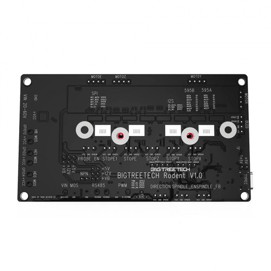 برد کنترلر سی ان سی بیگ تری تک Rodent V1.0 بر پایه ESP32 و درایورهای TMC2160 سازگار با FluidNC