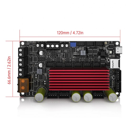 برد کنترلر سی ان سی بیگ تری تک Rodent V1.0 بر پایه ESP32 و درایورهای TMC2160 سازگار با FluidNC