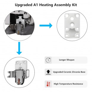 Hotend Heating Assembly ارتقا یافته مخصوص A1 Series بامبولب با پایه سرامیک زیرکونیا Hotend Heating Assembly ارتقا یافته مخصوص A1 Series بامبولب با پایه سرامیک زیرکونیا