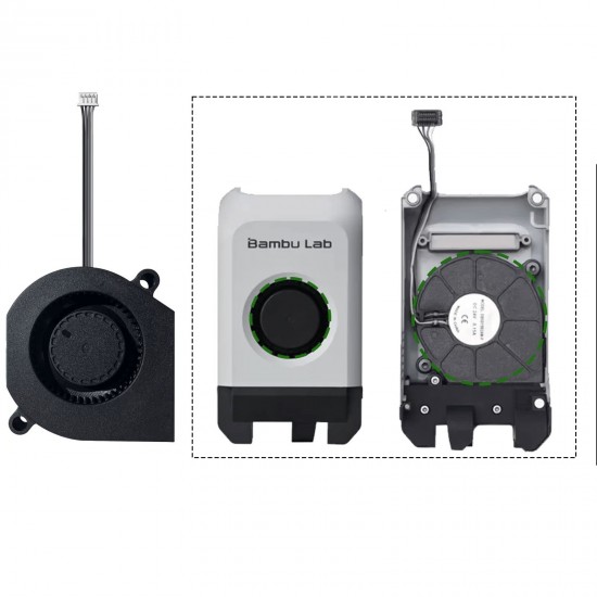 ن خنککننده درام ۵۰۱۵ برای Bambu Lab P1S/P1P فن توربینی مدل ۵۰۱۵ مخصوص ارتقای سیستم خنککننده پرینترهای بامبولب سری P1