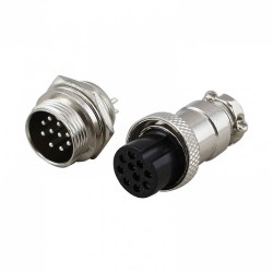 کانکتور فلزی نظامی 10 پین قطر 16 میلی متری GX16-10 Connector 