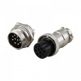 کانکتور فلزی نظامی 10 پین قطر 16 میلی متری GX16-10 Connector 