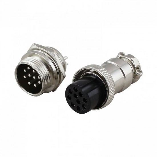 کانکتور فلزی نظامی GX16 10 پین قطر 16mm کانکتور فلزی نظامی GX16 10 پین قطر 16mm