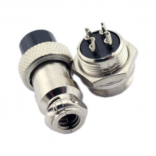 کانکتور فلزی نظامی 4 پین قطر 16 میلی متری GX16-4 Connector